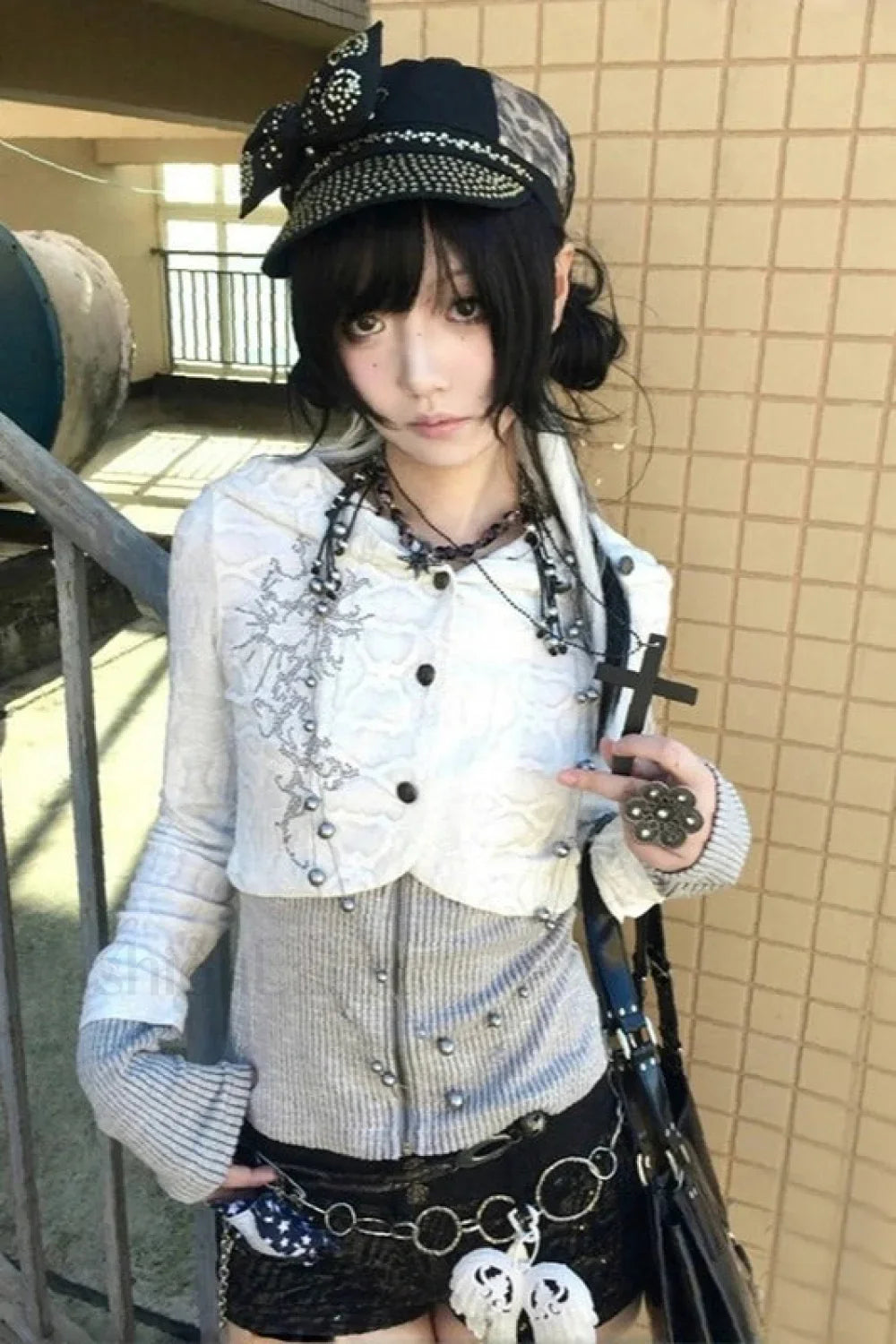 Y2K Zip-Up Knit Hoodie