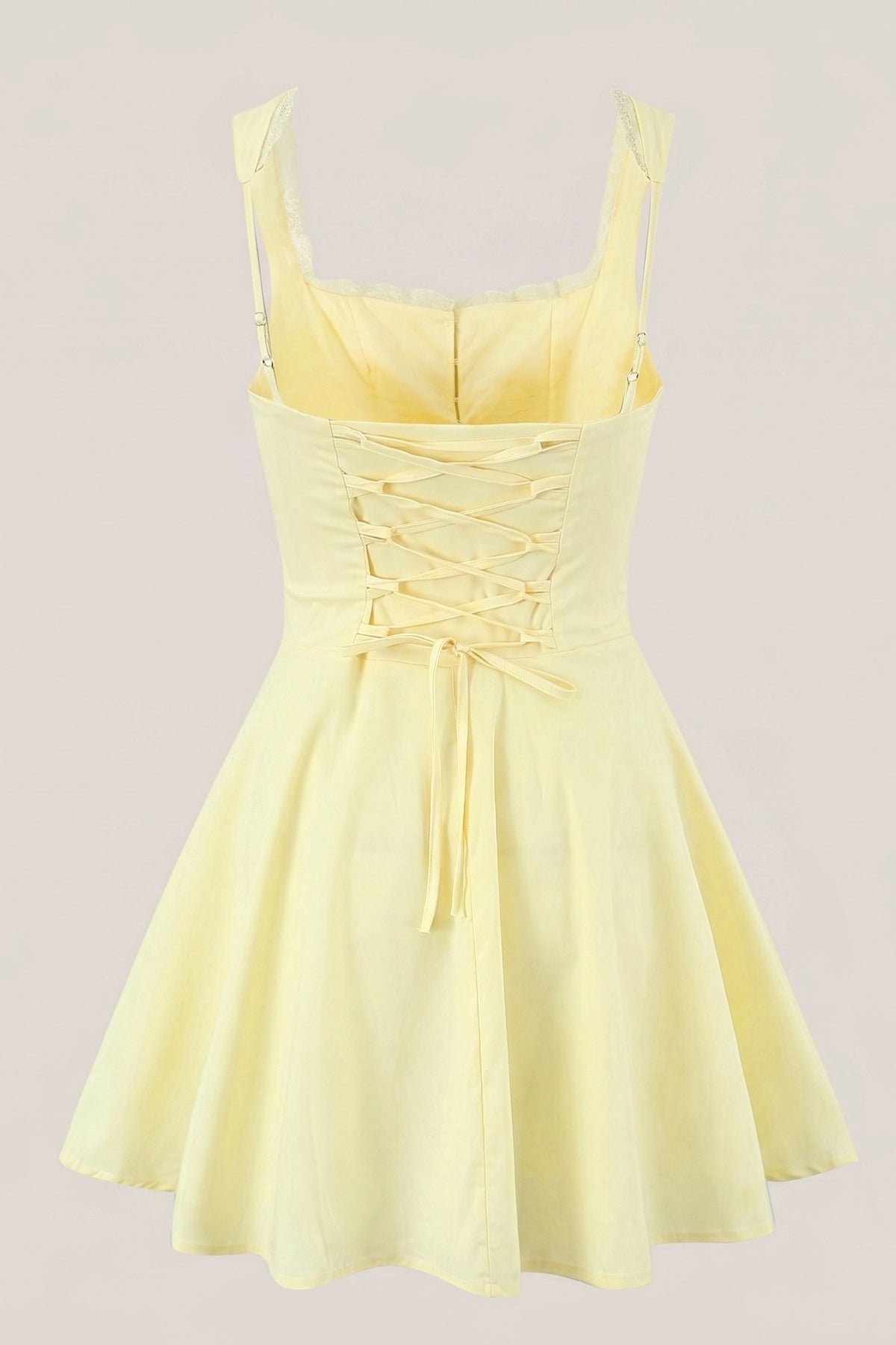 White Cotton Ruffled A-Line Mini Dress