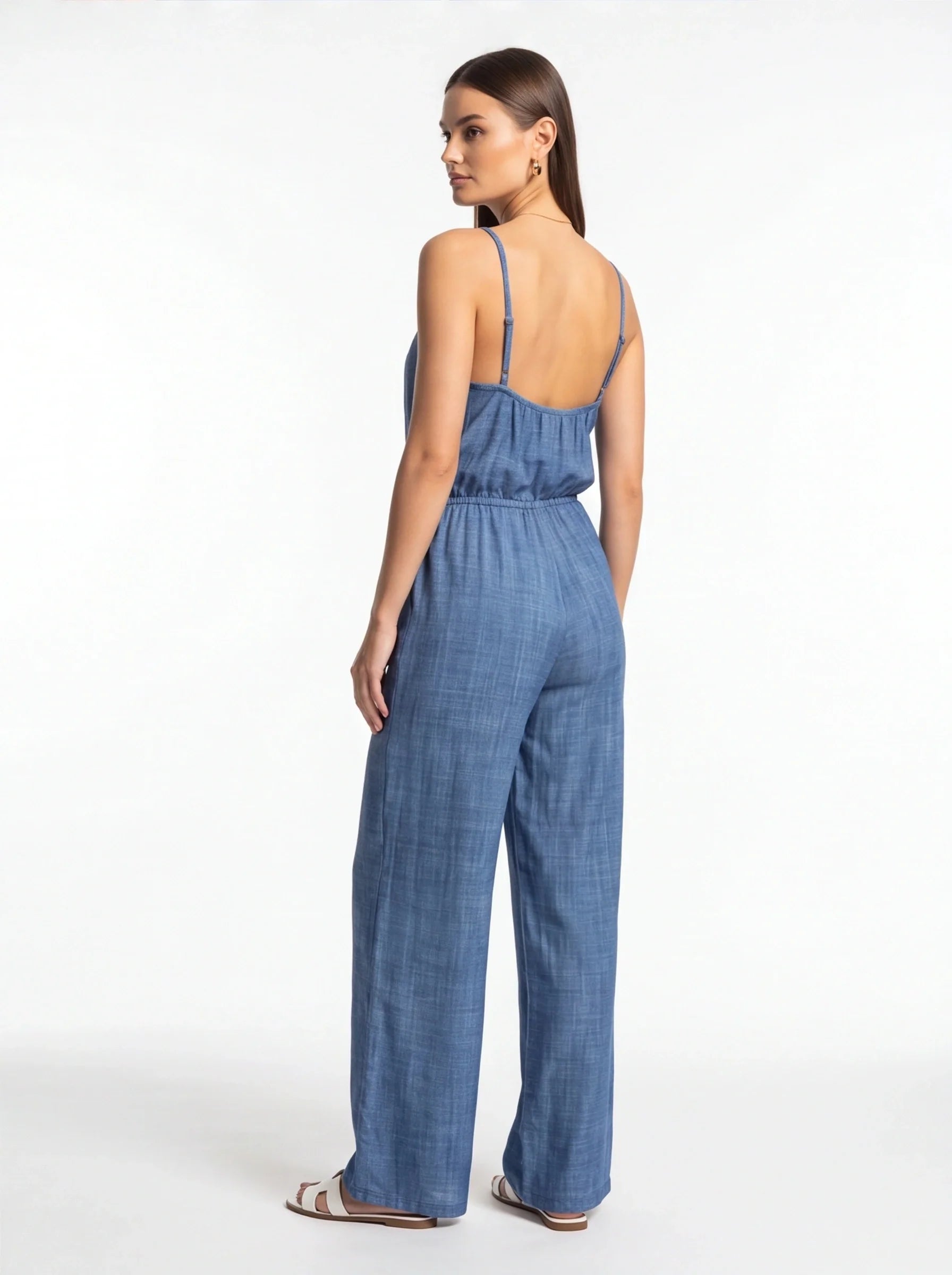 Stylish Lightweight Summer Jumpsuit with Pockets & Adjustable Straps