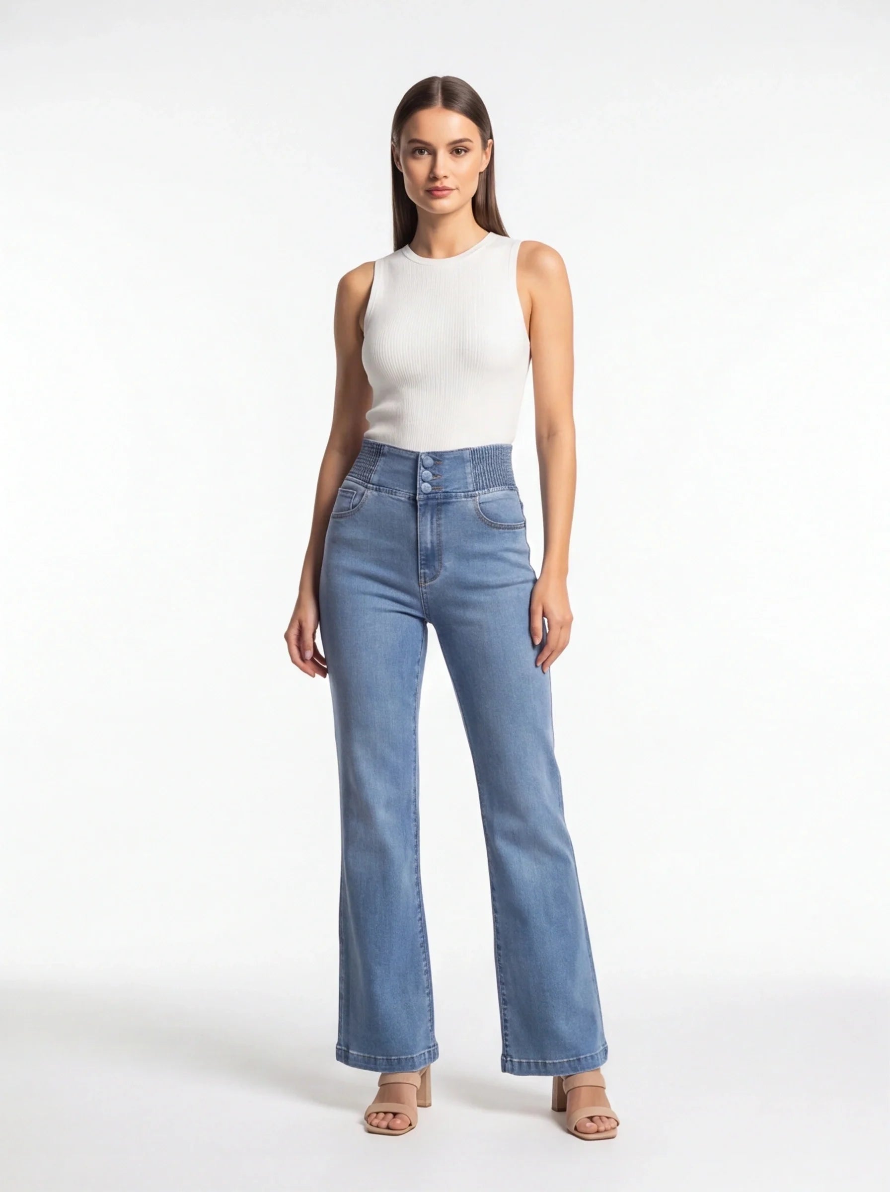 Jamota Catherine High Waist Wide Leg Jeans With Comfortable Stretch Fabric And Premium Cotton Blend