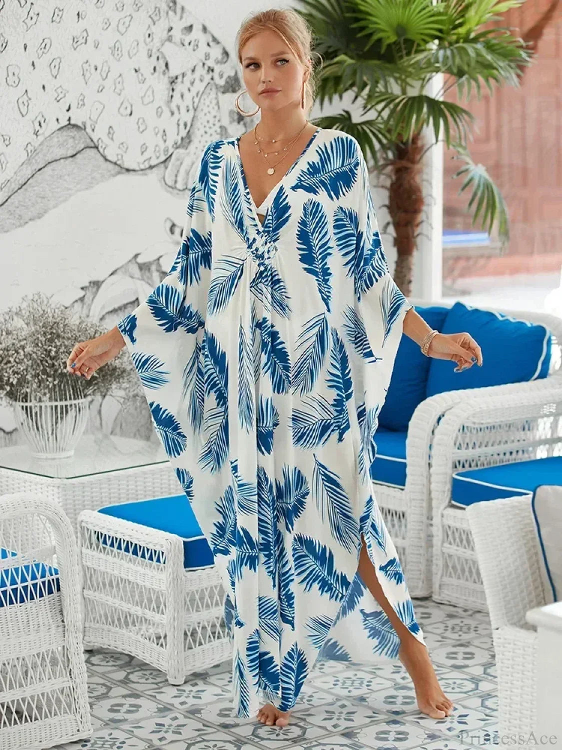 Zebra Stripes Long Dress Cover Up color19 / One Size
