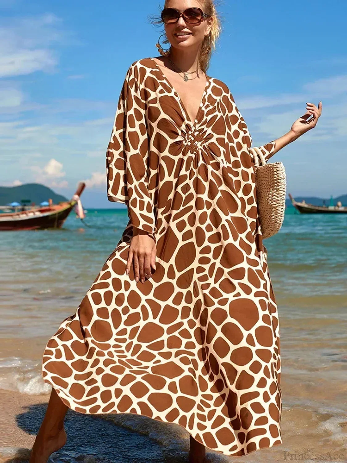 Zebra Stripes Long Dress Cover Up color23 / One Size