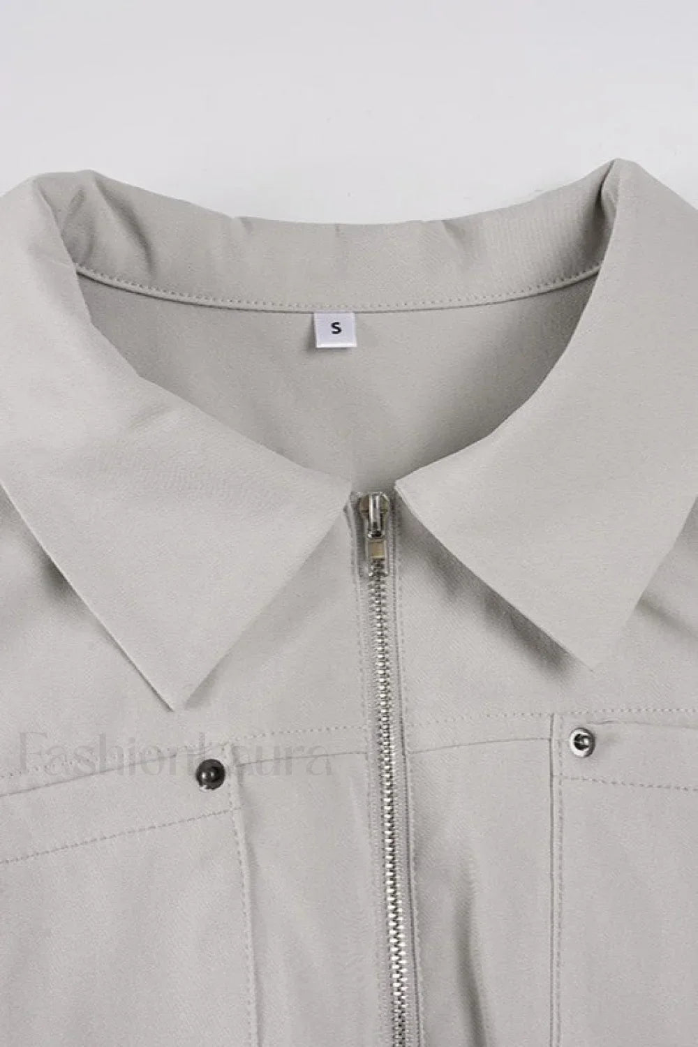 Zip Up Solid Color Utility Jacket