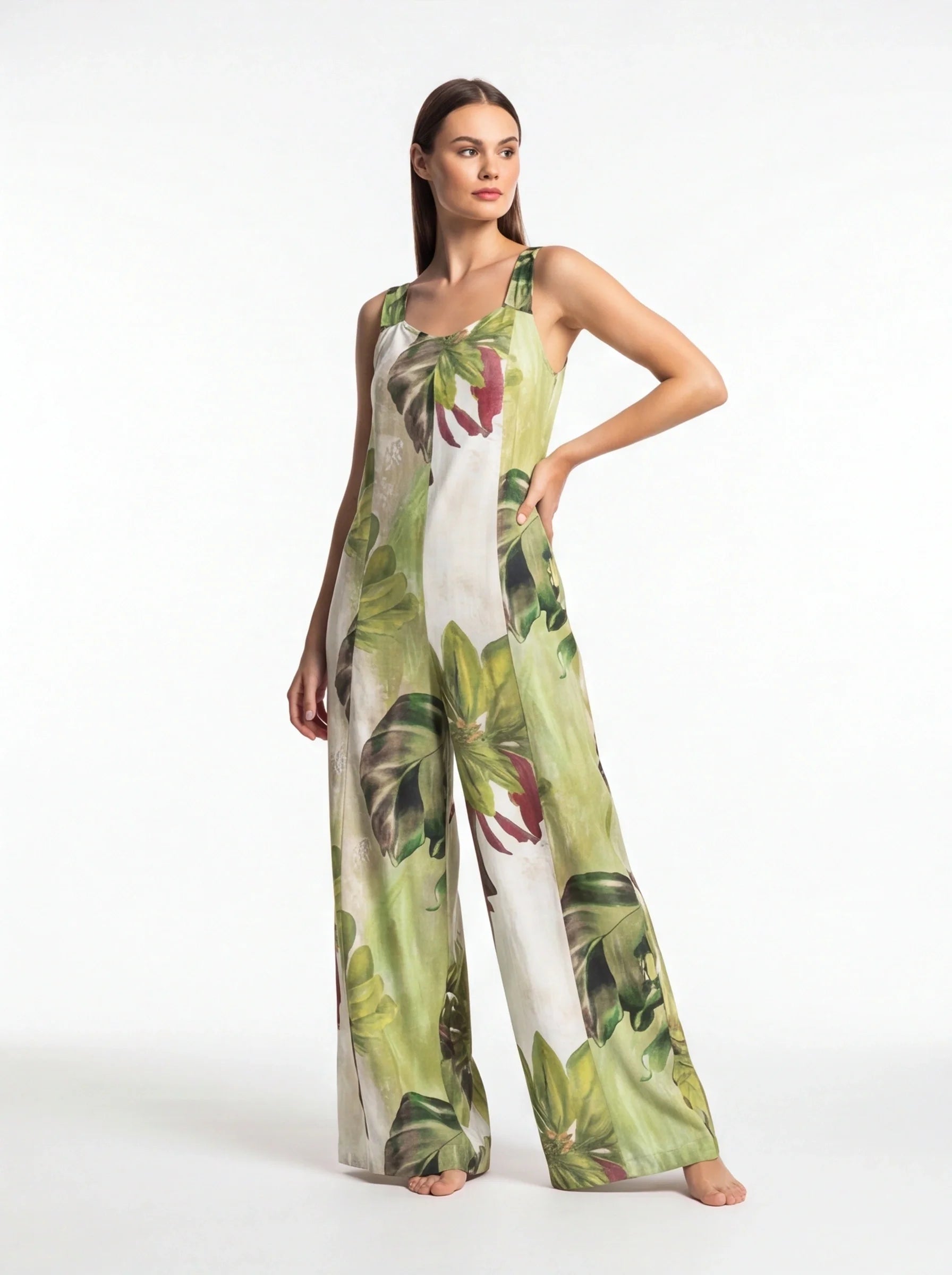 Chic Wide-Leg Jumpsuit for Women | Comfortable Fabric & Versatile Fit - Jamota