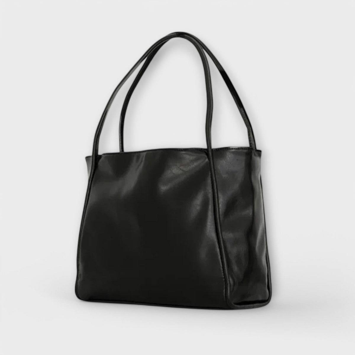Slouchy Faux Leather Shoulder Tote Bag