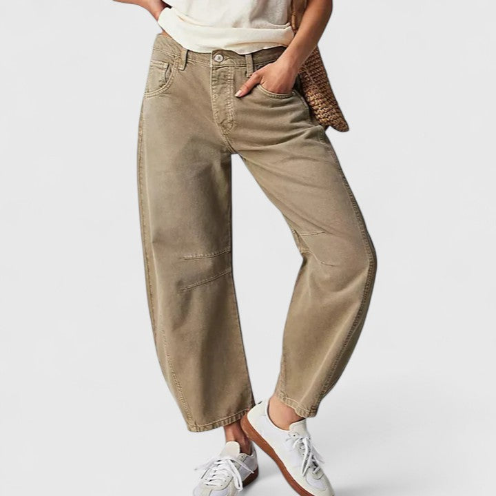 High Waist Faded Barrel Leg Jeans